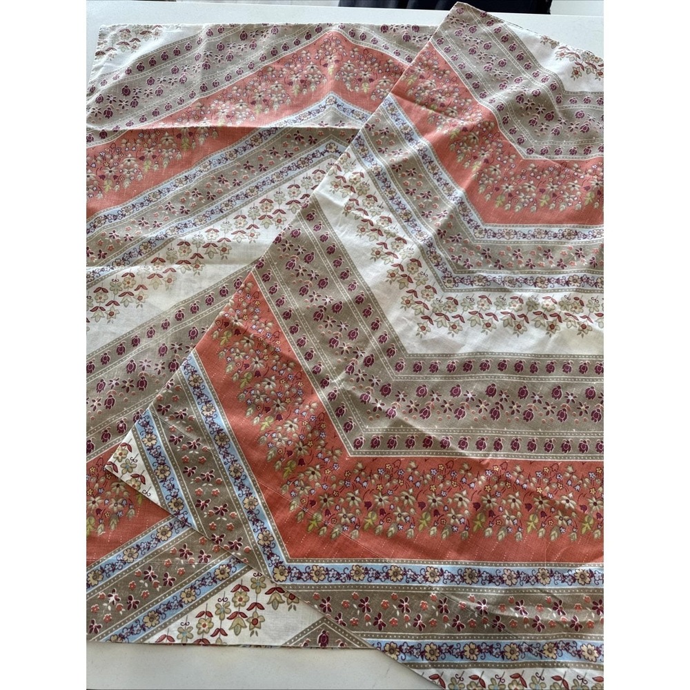Lot‎ 2 Vintage Cannon Monticello Standard Pillowcases Floral Boho Earth Tones